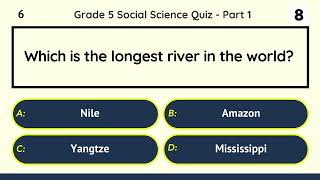 Grade 5 Social Science Quiz - Part 1/10 | 10 MCQs to Revise Key History, Geography & Civics Topics screenshot 5