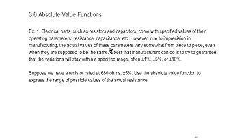 3.6 Absolute Value Functions