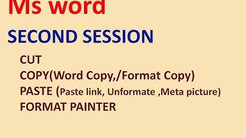 Ms Word Hindi Tutorial (Cut,Paste,Copy,Format Painter)