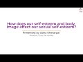 How does our self-esteem and body image affect our sexual self-esteem?