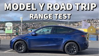 Tesla Model Y Long Range road trip to Cornwall. Real world range and efficiency test.