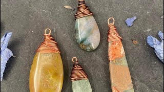 How to wire wrap a front top drilled gemstone drop bead.