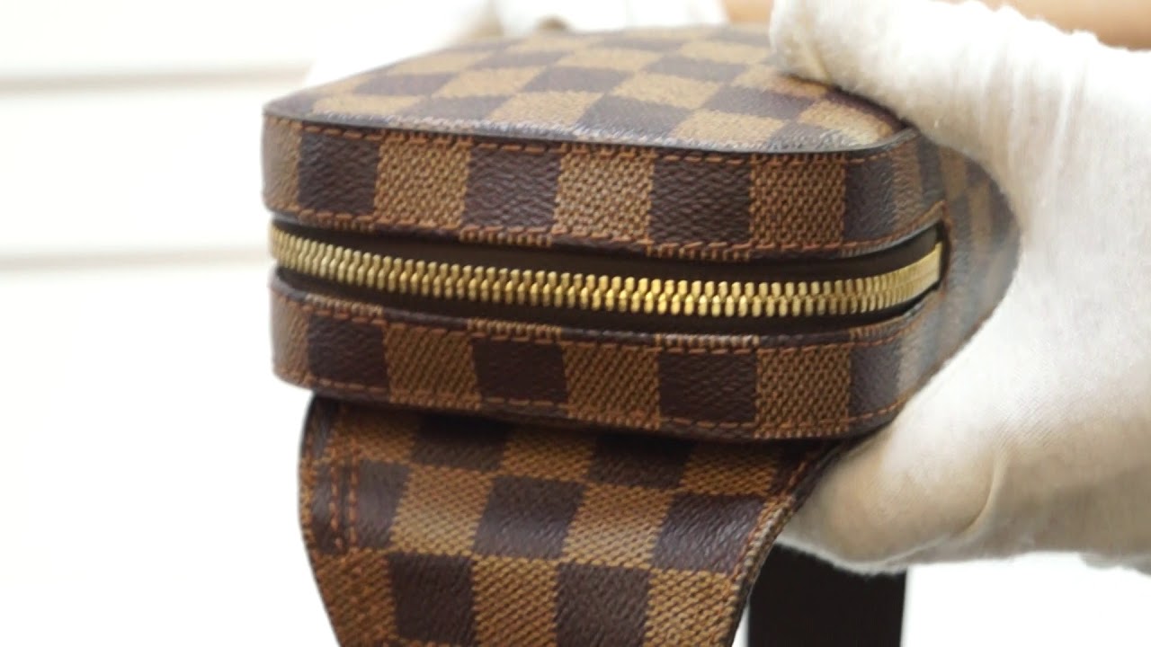 LOUIS VUITTON Damier Ebene Geronimos Brown Hip Bag E4964 