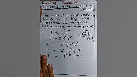 Lec-5||class11||Unit and dimensions-Derive relation among physical quantities