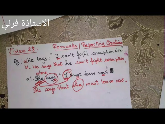 The Reported Speech (Part Two) انجليزية 28