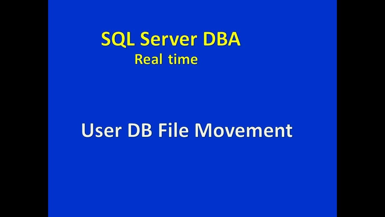 User Database File Movement In Telugu YouTube