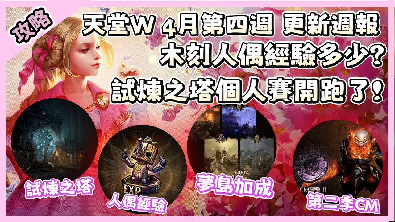 【 天堂W】移民時間開放、試煉之塔第十一季，木刻人偶EXP經驗多少呢? ｜ 4月第四週更新 CM情報｜LineageW 리니지W｜祥可可｜#天堂w  #祥可可