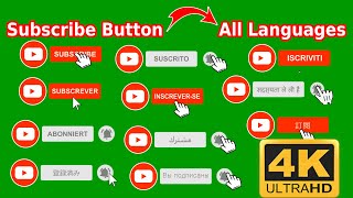 Green Screen Animated Subscribe Button 4K || All Languages