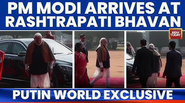 PM Modi Arrives at Rashtrapati Bhavan for Vladimir Putin Ceremonial Welcome | India Today News