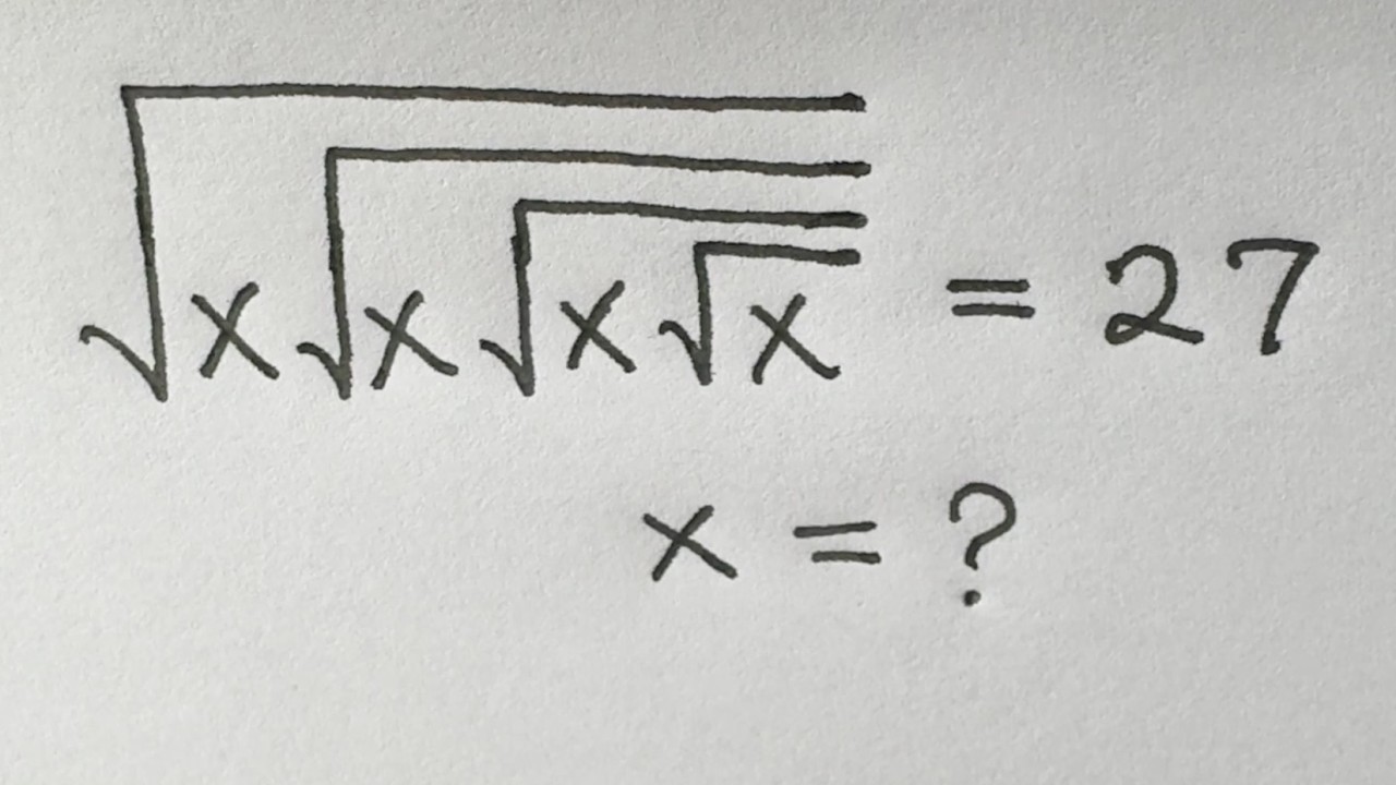 Solve for x in this nice square root math equation