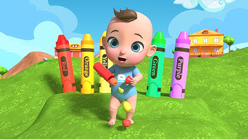 Best Toy Learning Video for Toddlers and Kids Learn Colors with Surprise Crayons - Boom Boom Kids