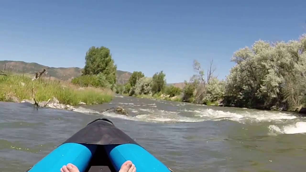 Kayaking thru Rapids - YouTube