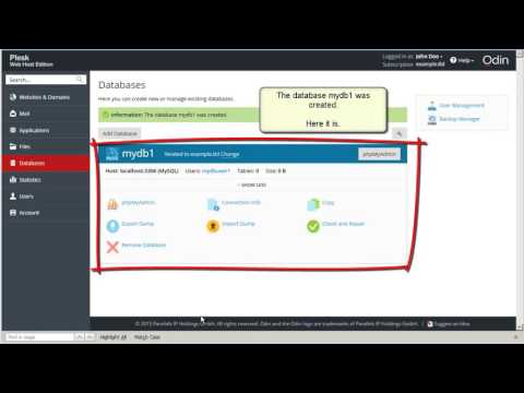 Plesk 12.5 Tutorials - How to create mysql database and user