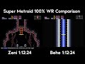 Super metroid 100 world record comparison  zeni 11224 vs behemoth 11224