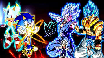 Sonic Chaos V4 JVL OP (all form) VS Gogeta V3.5 OP (all form) & Vegito V2 OP (all form) in Mugen