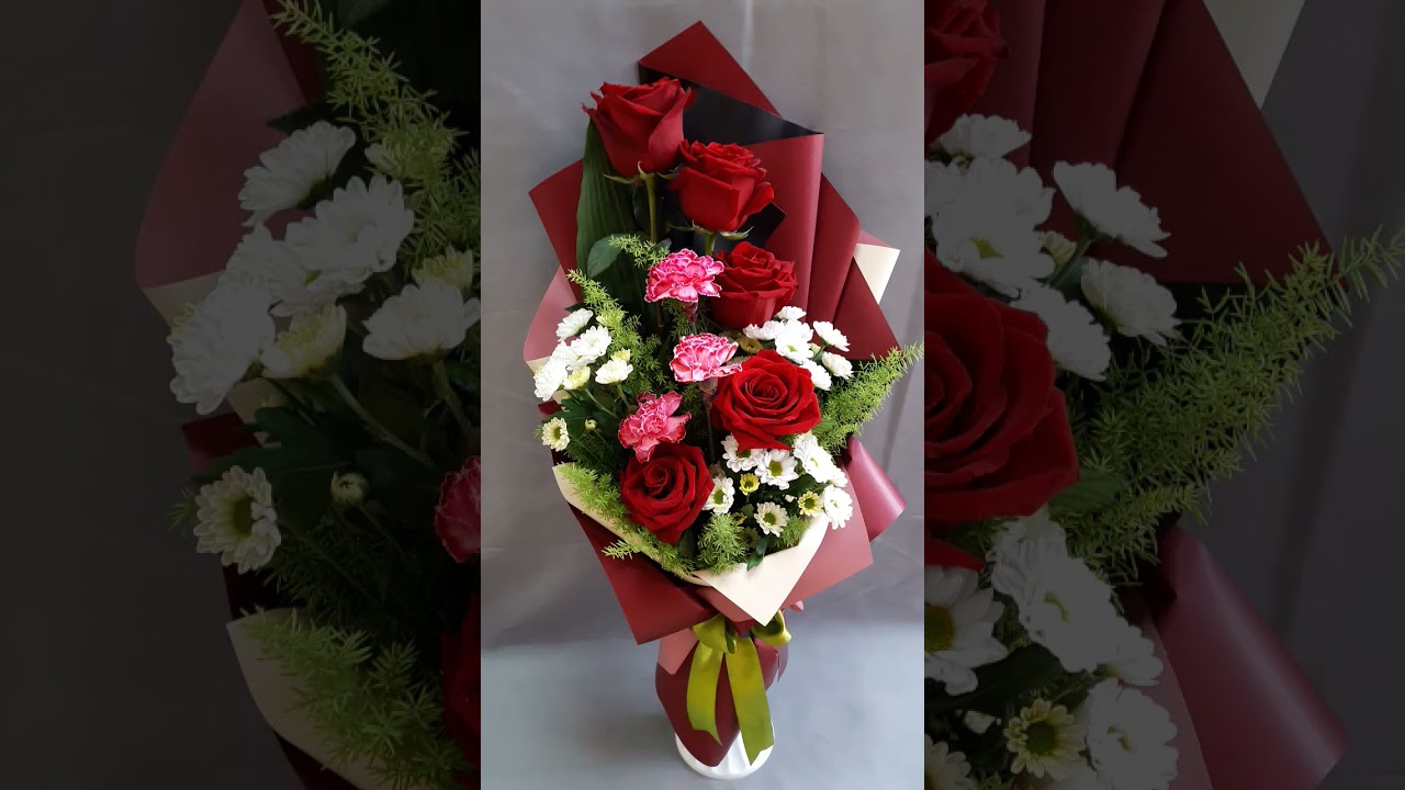 adorable heart flower arrangement - YouTube