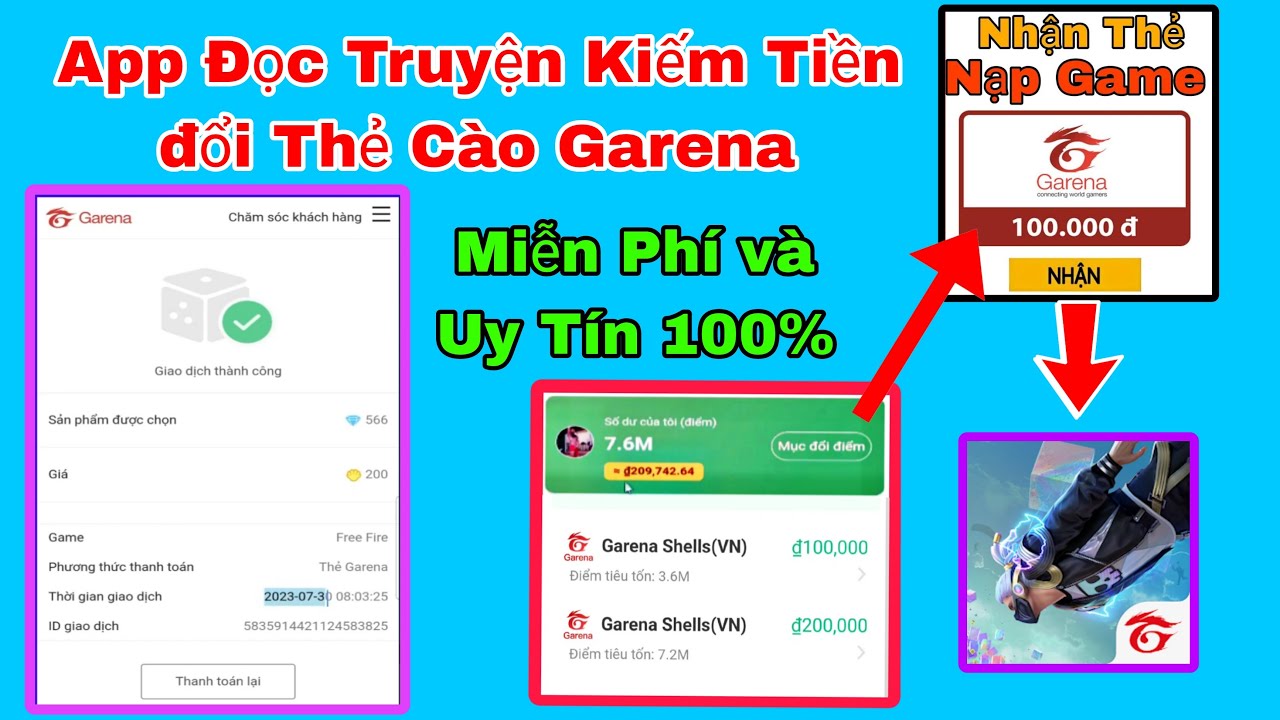 App Đọc Truyện Kiếm Tiền, đổi THẺ CÀO Garena 100k, 200k Miễn Phí và Uy ...