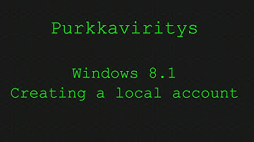Creating a local account in Windows 8.1