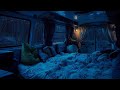 Overnight in the car during heavy rain and thunderstorms to rest and sleep