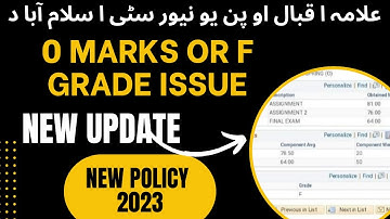 Aiou 0 marks result issue| F grade issue| aiou paper fail 0 marks issue|aiou result error#aiouresult