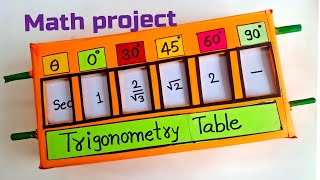 Trigonometry Table Math project/Math working model class 8,9 #mathproject/Trigonometric ratios model