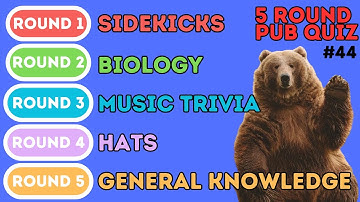 The 5 Round Pub Quiz | Sidekicks, Biology, Music, Hats & General Knowledge (44)