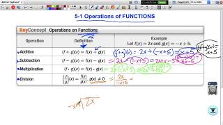 Algebra 2: 5.1Operations of Functions NOTES