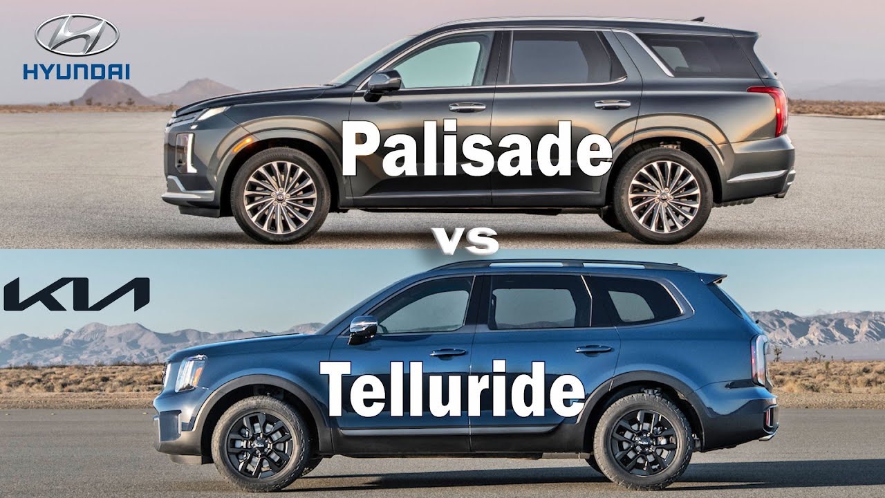 2023 Hyundai Palisade vs Kia Telluride Luxury SUV Compare YouTube
