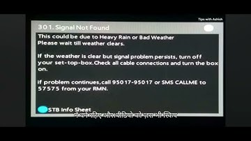 301 Signal Not Found Dish TV I Dish TV signal setting I Signal not found I #tipswithashish