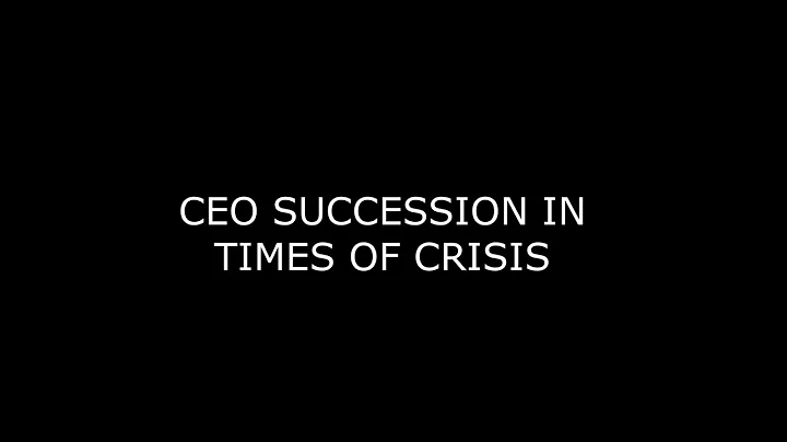 CEO Succession in Times of Crisis