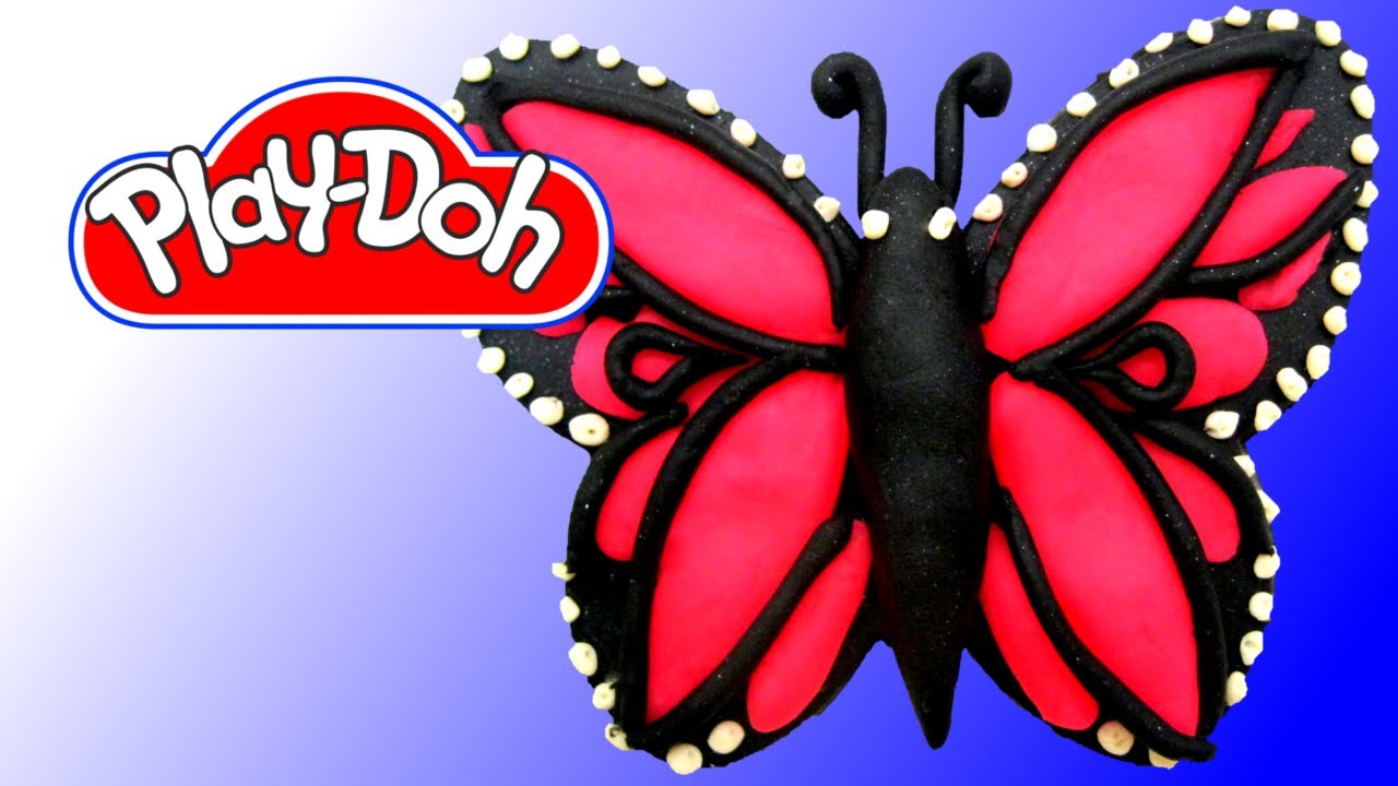 How to make Play Doh Butterfly #2 Pink, Black and White games people play