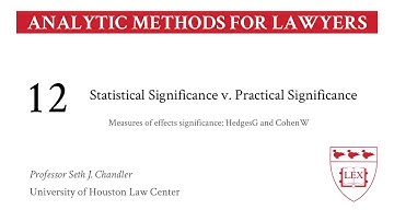 Statistical Significance and Practical Significance. Video 12.