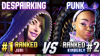SF6 ▰ DESPAIRKING | LONGZHU (#1 Ranked Juri) vs PUNK (#2 Ranked Kimberly) ▰ High Level Gameplay