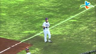 20131008 CPBL 猿VS犀牛 1下 郭修延完美攔截