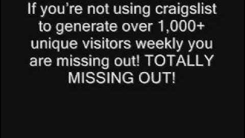 Free Massive Traffic from Craigslist!