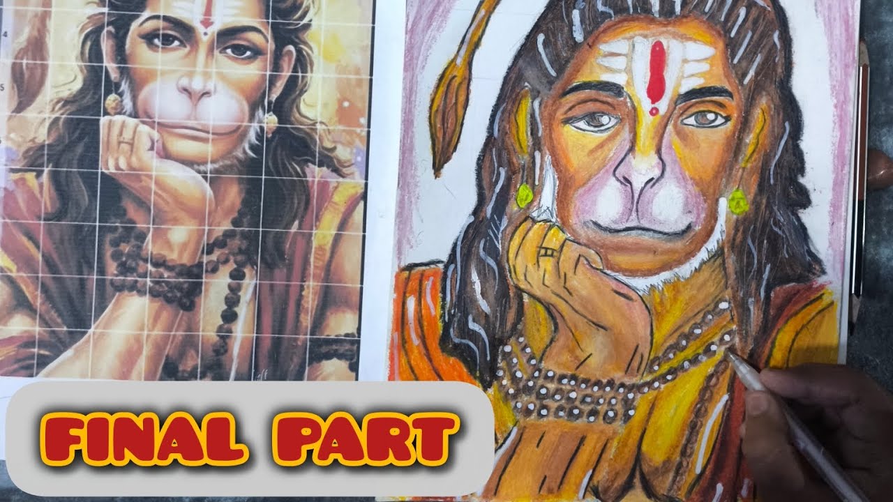 “Hanuman Ji Full Body Colouring | Oil Pastel Art | Kalash Art Lab”