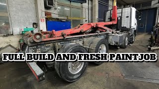 Scania 8x2 Hooklift build: Sandblasting & Fresh Paint Makeover