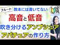 フルートのアンブシュア アパチュア作り方 高音 低音 綺麗な音で吹き分け オンラインレッスン切り抜き