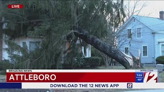 Tree Falls On Attleboro Home