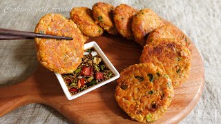 Tasty Tofu Lentil Kimchi Patties ( 두부 김치 렌틸 동그랑땡) | Low Carb Diet Friendly