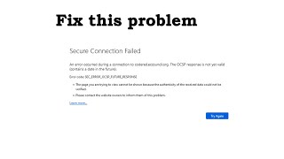 how to fix secure connection failed