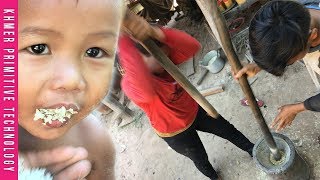 Khmer Primitive Technology: Khmer Traditional Outlook Hit the Rice (Survival Skills) - ​(AMBOK)