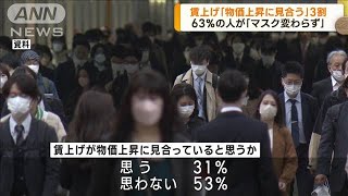 賃上げ「物価上昇に見合う」3割　ANN世論調査(2023年3月20日)