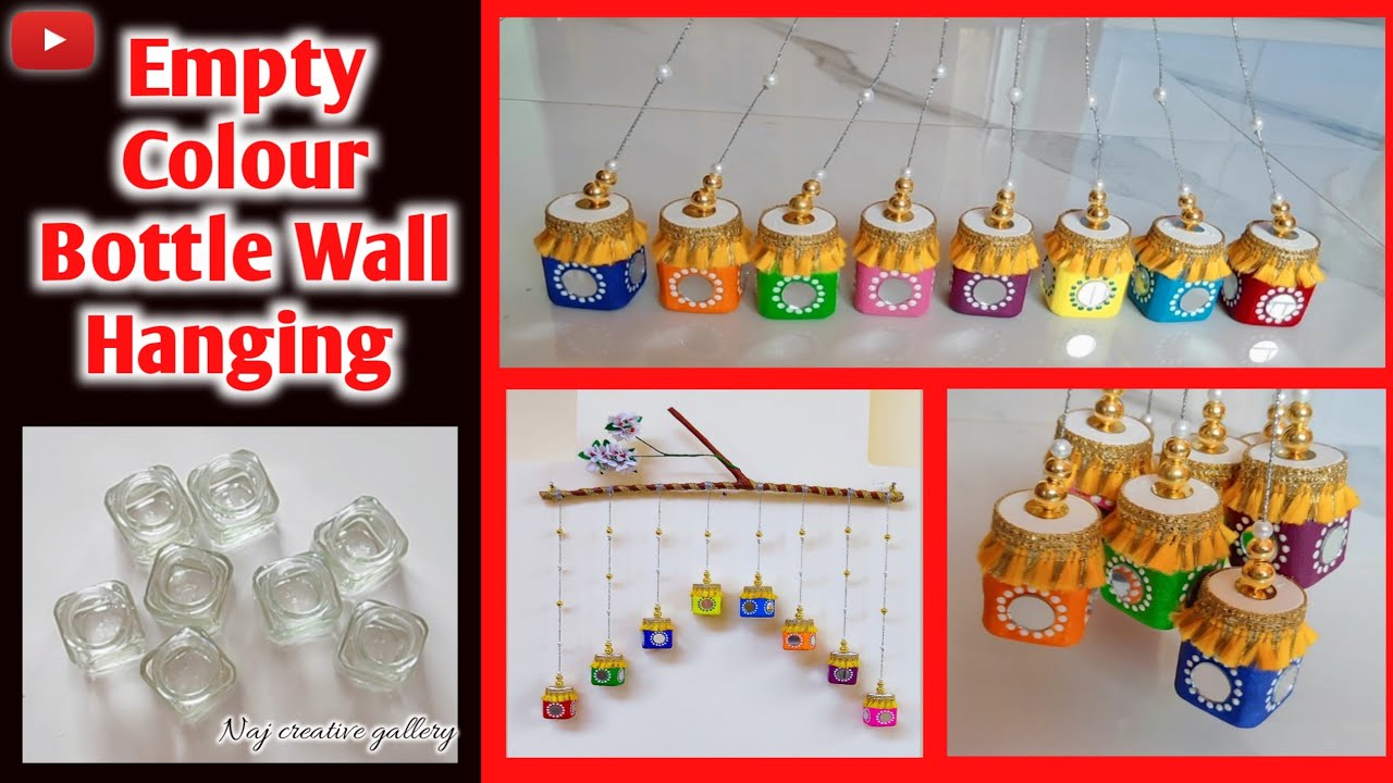 Waste Material Wall Hanging Craft Ideas|Empty Colour Bottle Wall ...