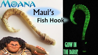 Polymer Clay Maui's Fish Hook Charm - It glows in the dark!