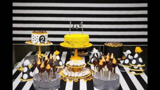 Yellow and black party themed decorating ideas