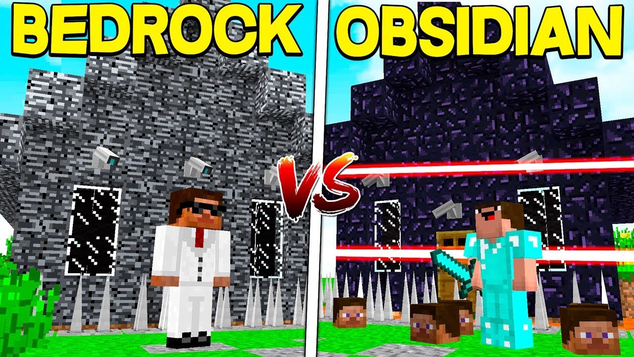 Bedrock House Vs Obsidian House Minecraft On Moosecraft - roblox build to survive zombies moosecraft