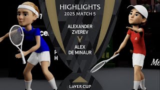 Alexander Zverev v Alex de Minaur Animated Highlights | Laver Cup 2025 Match 5