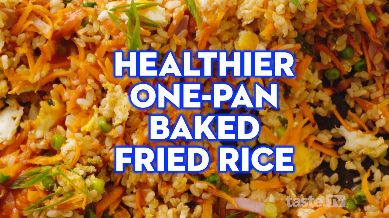 Healthier one-pan baked fried rice