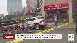Operator injured after drill rig crashes in Salt Lake City’s State Street